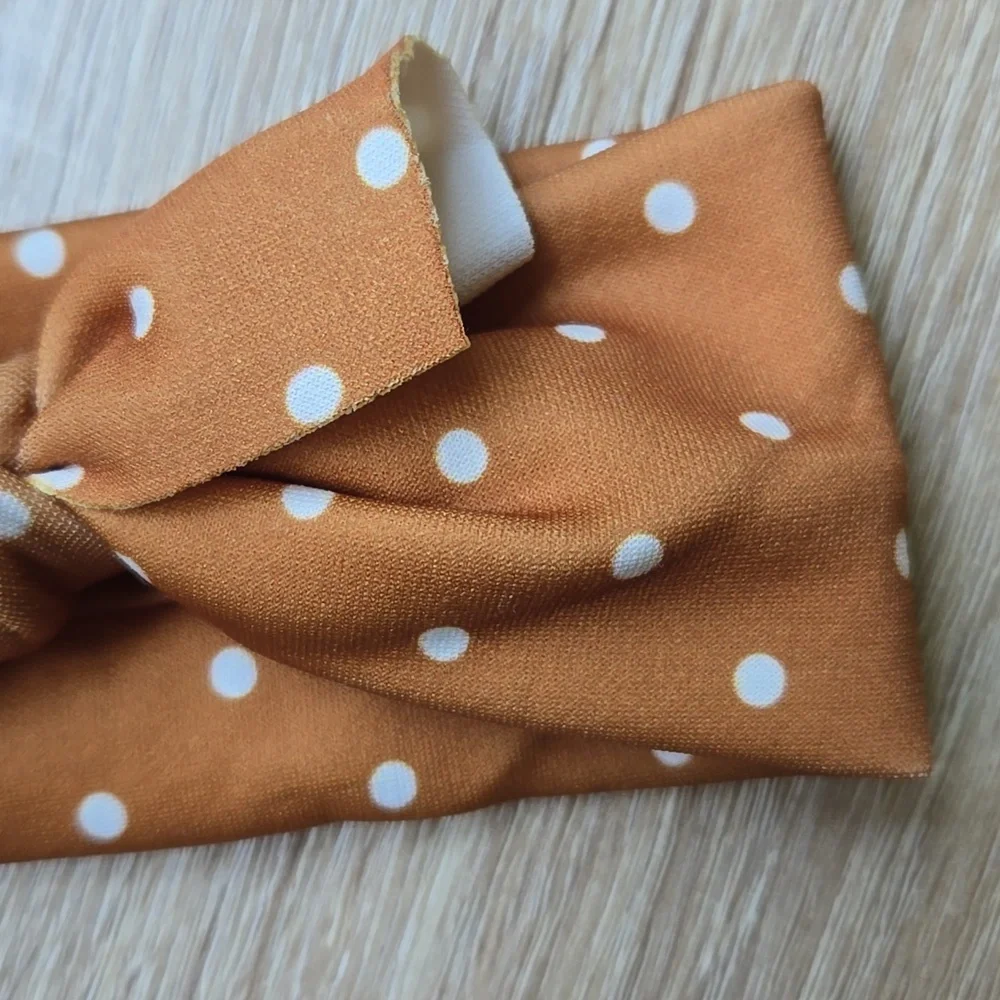 Baby Girl Bow Headband Soft Polka Dot Infant Head Wrap Toddler Hair Accessory